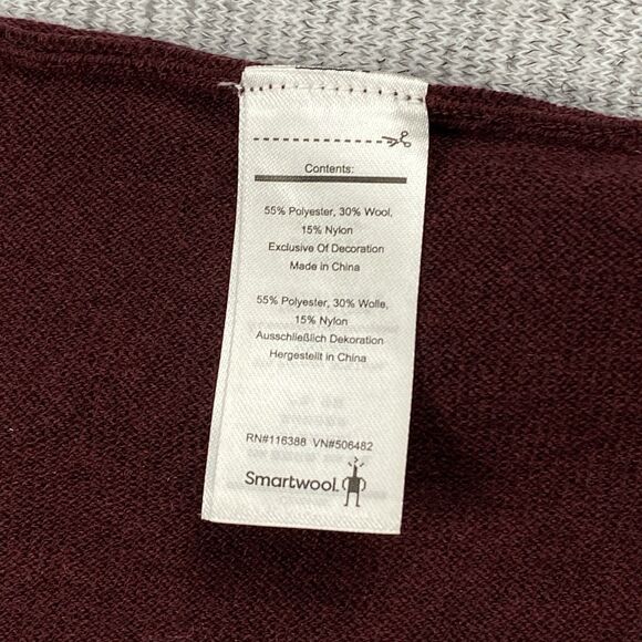 Smartwool Edgewood Poncho Sweater Black Cherry Heather Women's Size M MSRP: $120 - Picture 8 of 16